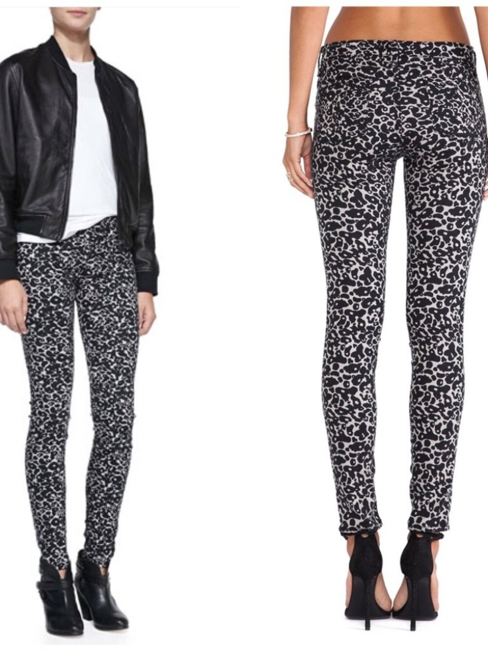 RAG & BONE AMOEBA LEOPARD PRINT SKINNY JEANS